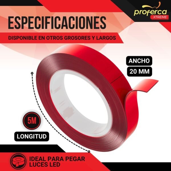 Cinta Acrílica de Doble Cara Extrafuerte 20mm 5 Metros - Imagen 7
