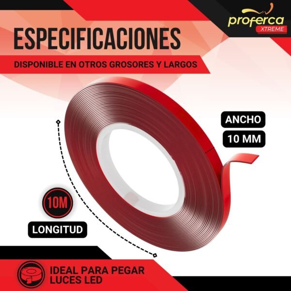 Cinta Acrílica de Doble Cara Extrafuerte 10mm 10 Metros - Imagen 7