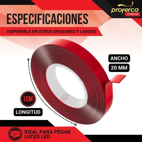 Cinta Acrílica de Doble Cara Extrafuerte 20mm 10 Metros - Imagen 7